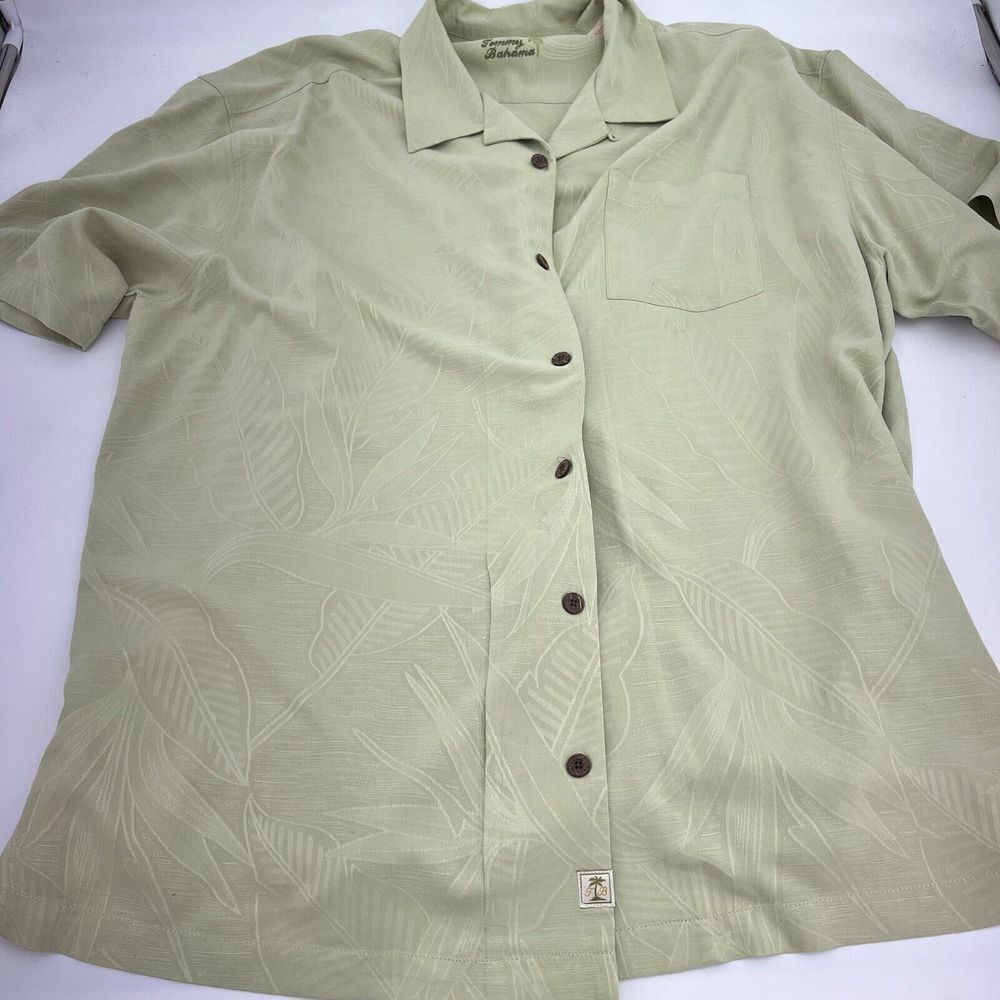 Tommy Bahama Green Palm Leaves XLX 100% Silk